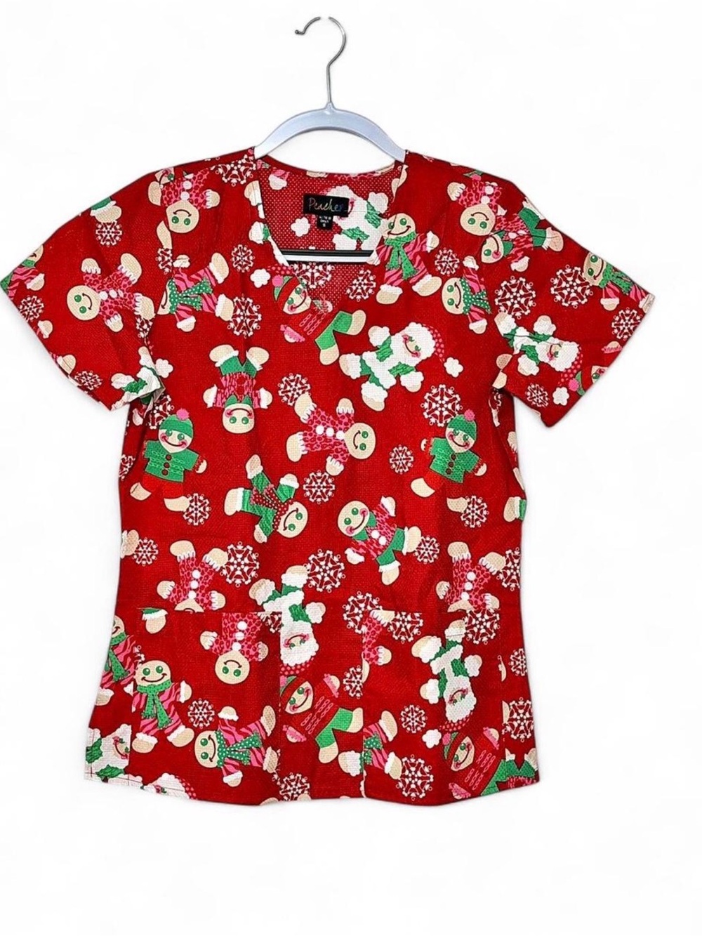 Peaches Uniforms Holiday Scrub Top NWT